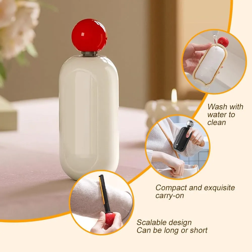2025 New Enjoy Portable Lint Roller, Casual Portable Reusable Lint Roller Reusable Mini Lint Roller Pet Hair Remover, 2 In1 Washable Lint Remover Sticky Lint Roller Ball for Clothes (1, Black)