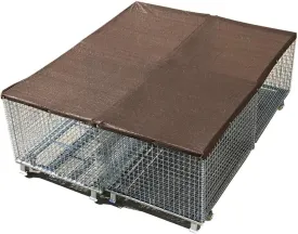 Alion Home UV Stable Dog Run & Pet Kennel Shade Cover, Sunblock Shade Privacy Panel with Grommets and Hems on 4 Sides (Kennel not Included) (10' x 20', Dark Brown)