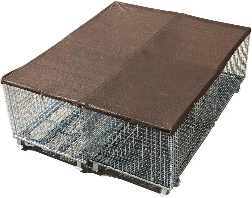 Alion Home UV Stable Dog Run & Pet Kennel Shade Cover, Sunblock Shade Privacy Panel with Grommets and Hems on 4 Sides (Kennel not Included) (10' x 20', Dark Brown)