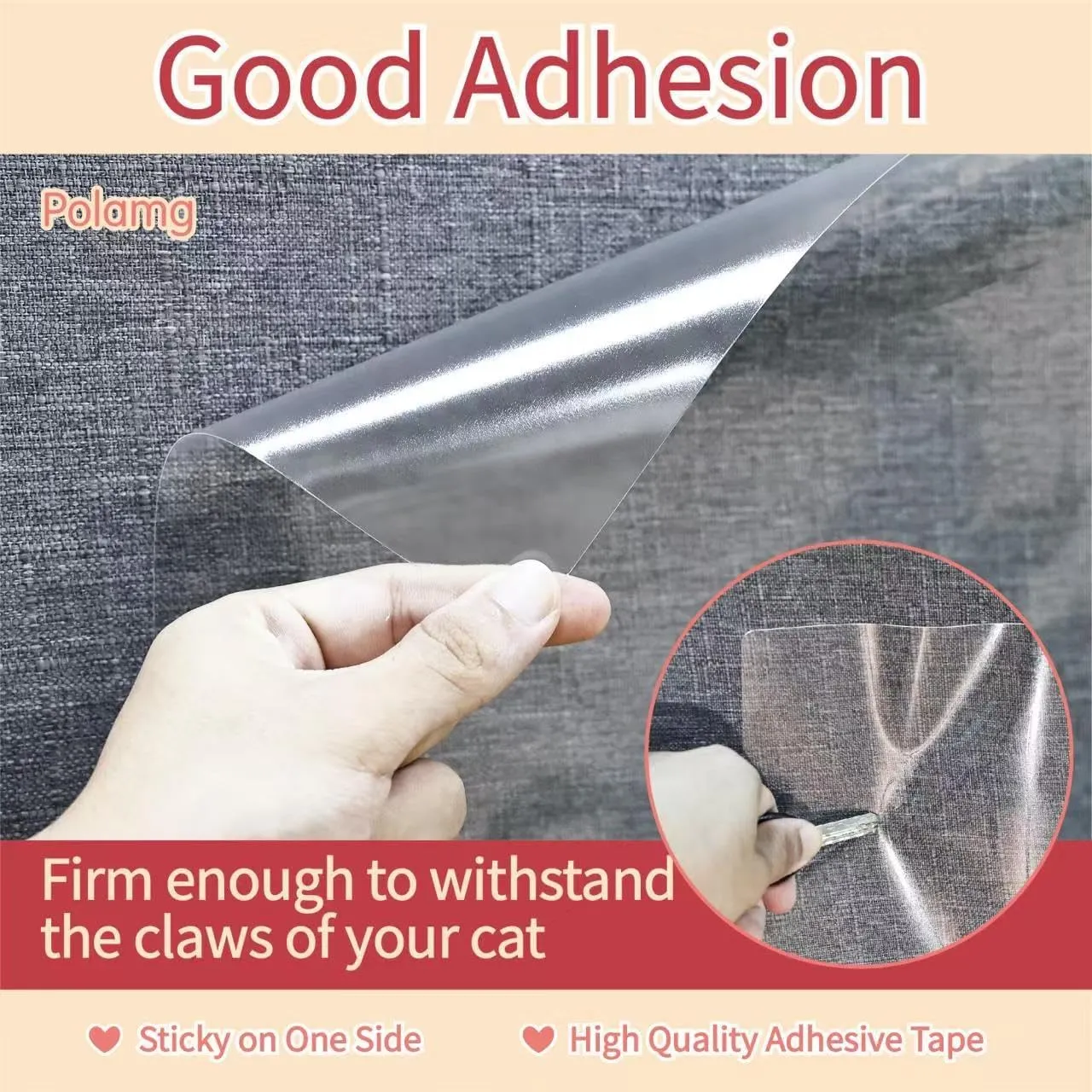 Anti Cat Scratch Furniture Protector-16-Pack Single-Sided, Heavy-Duty Self-Adhesive Tape, No-Residue for Couch, Doors & Walls - with 70 Twist Pins