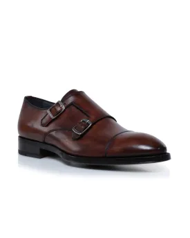 Arezzo Leather Double Monkstrap in Deco Zenzero