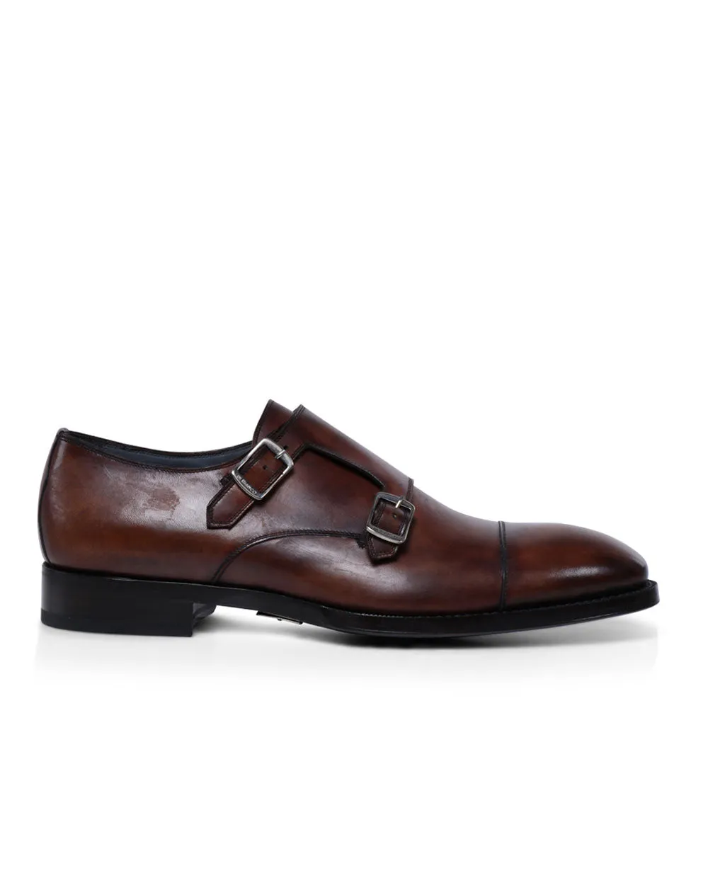 Arezzo Leather Double Monkstrap in Deco Zenzero