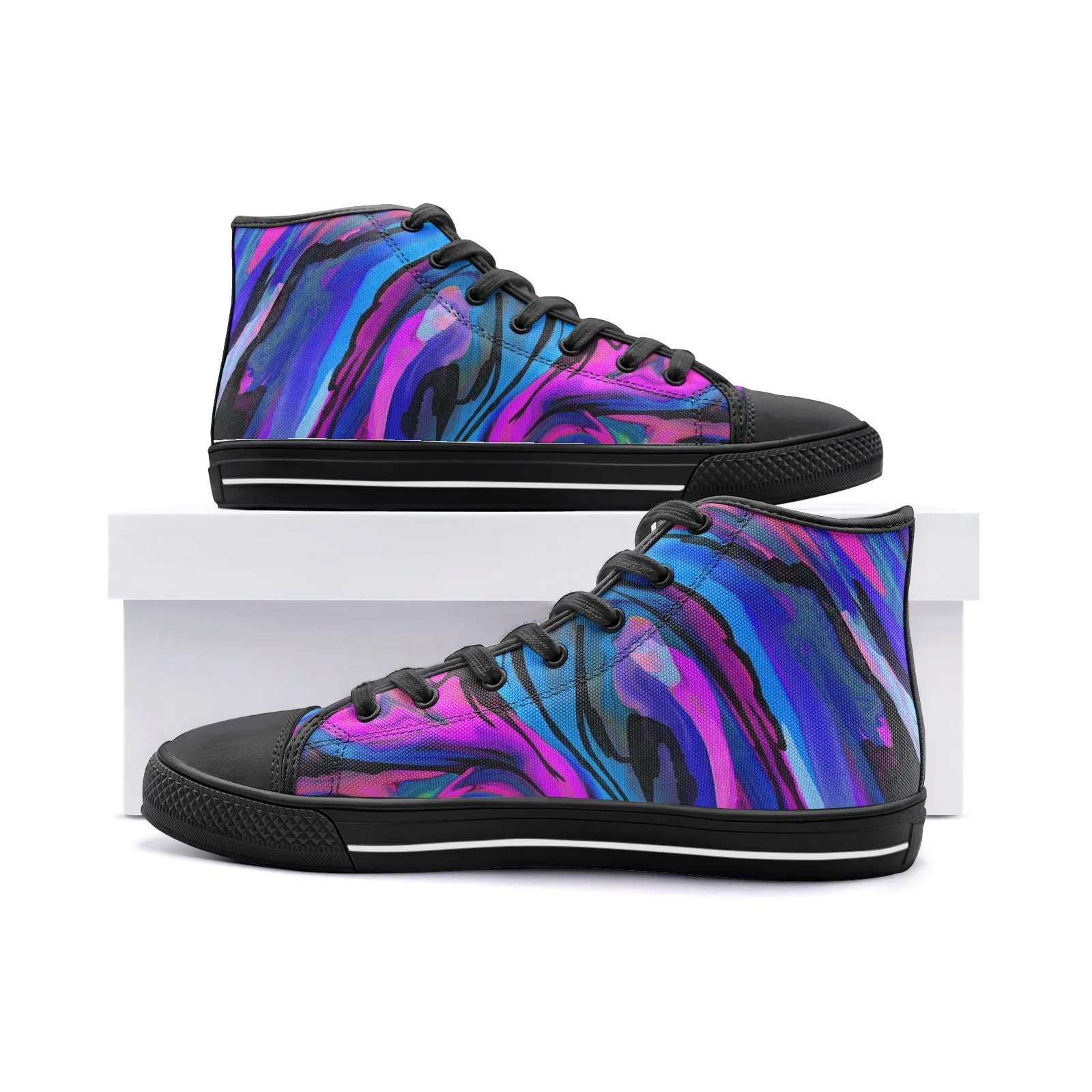 Aurora Borealis Unisex High Top Canvas Shoes