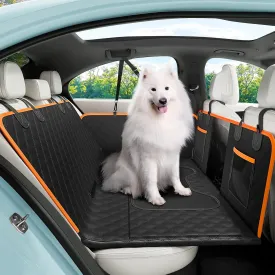 Back Seat Extender for Dogs 52.4 * 24.4in, Upgraded Non-Slip PU Leather Dog Car Seat Cover, Foldable in The Car, Hard PVC Panels Bottom Support to 330 lbs, for Cars/Mid-Size SUV/Small Truck