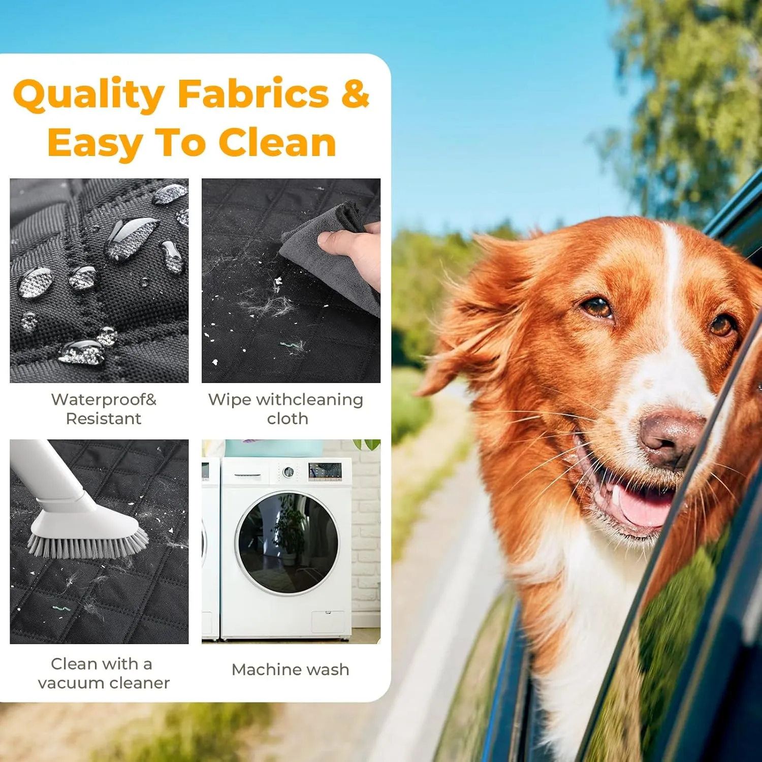 Back Seat Extender for Dogs 52.4 * 24.4in, Upgraded Non-Slip PU Leather Dog Car Seat Cover, Foldable in The Car, Hard PVC Panels Bottom Support to 330 lbs, for Cars/Mid-Size SUV/Small Truck