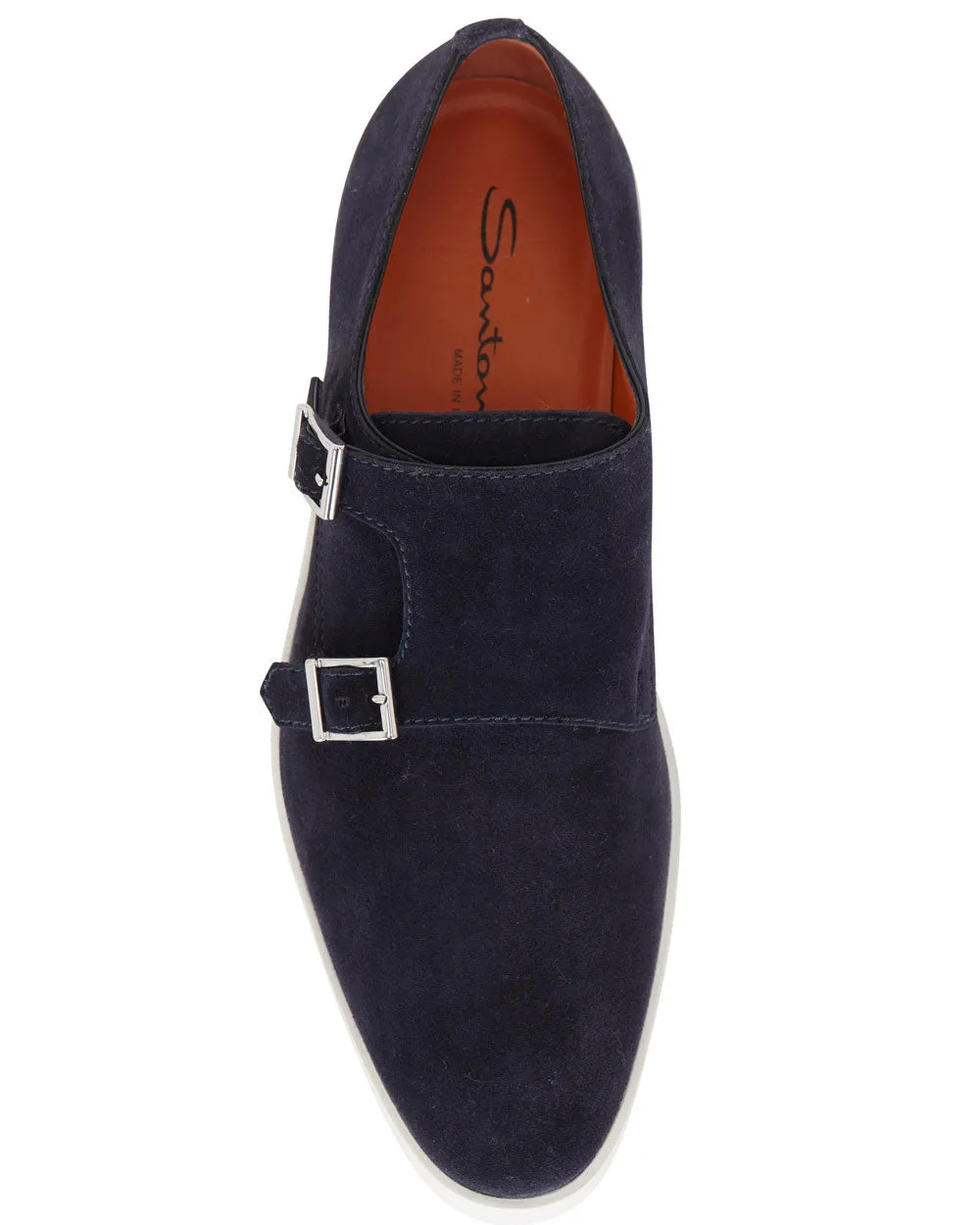Bankable Navy Suede Double Monk Strap Sneaker