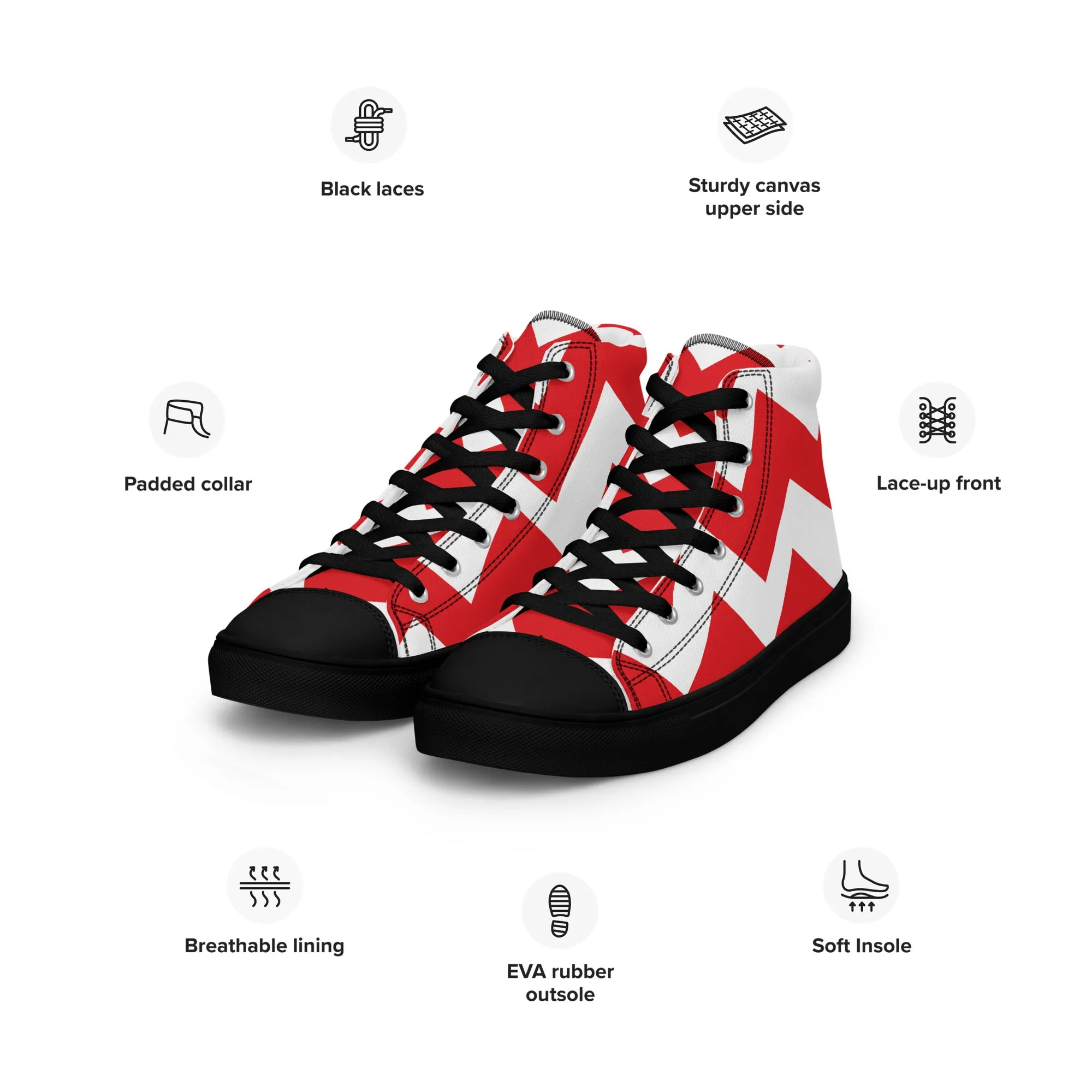 BE PATIENT Men’s High Top Canvas Shoes