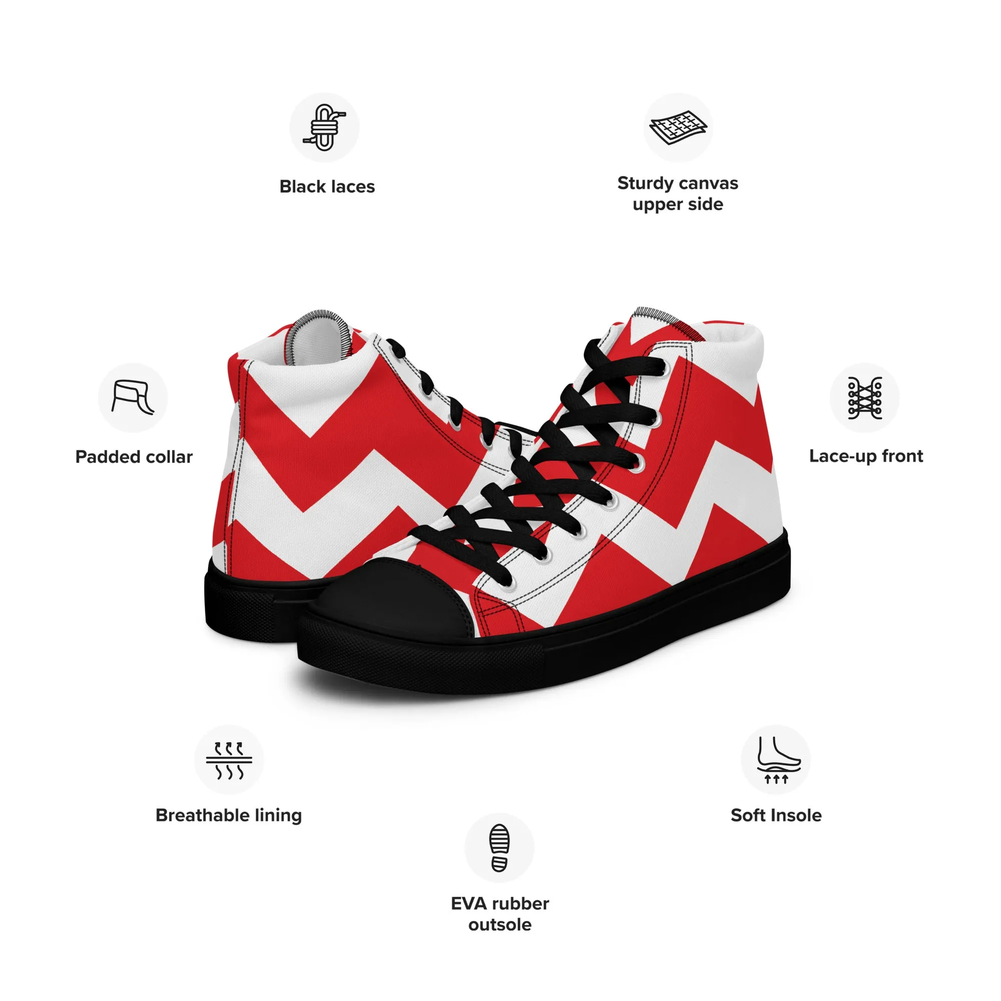 BE PATIENT Men’s High Top Canvas Shoes