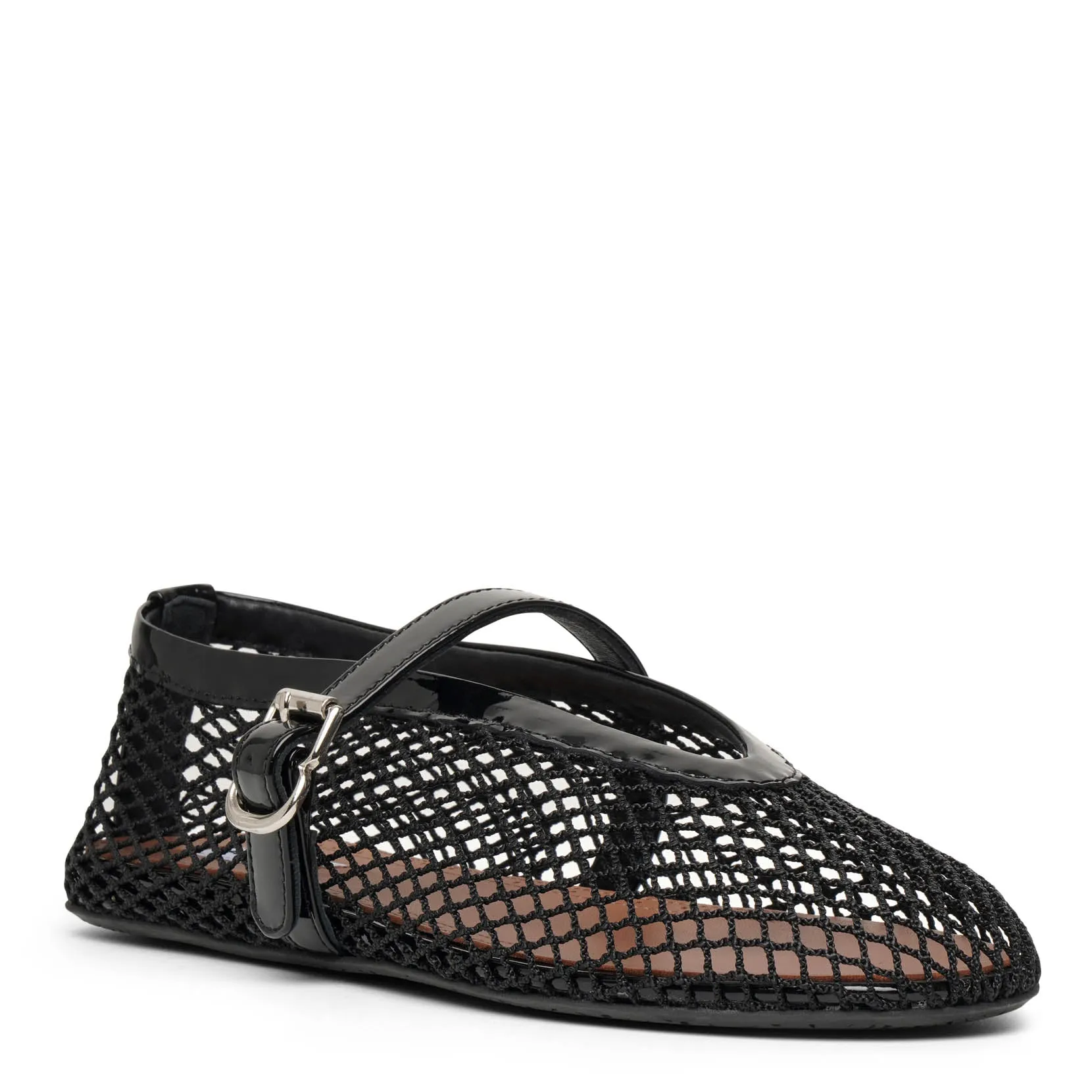 Black mesh ballet flats