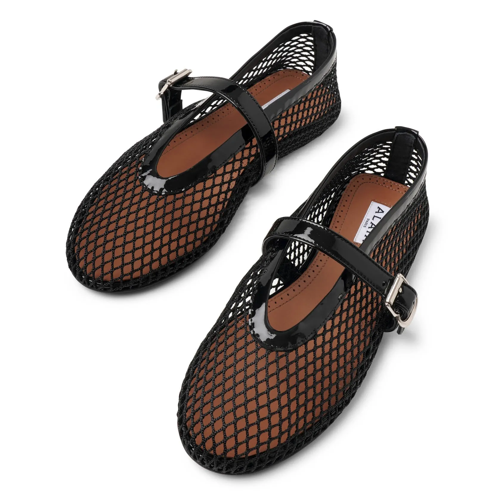 Black mesh ballet flats