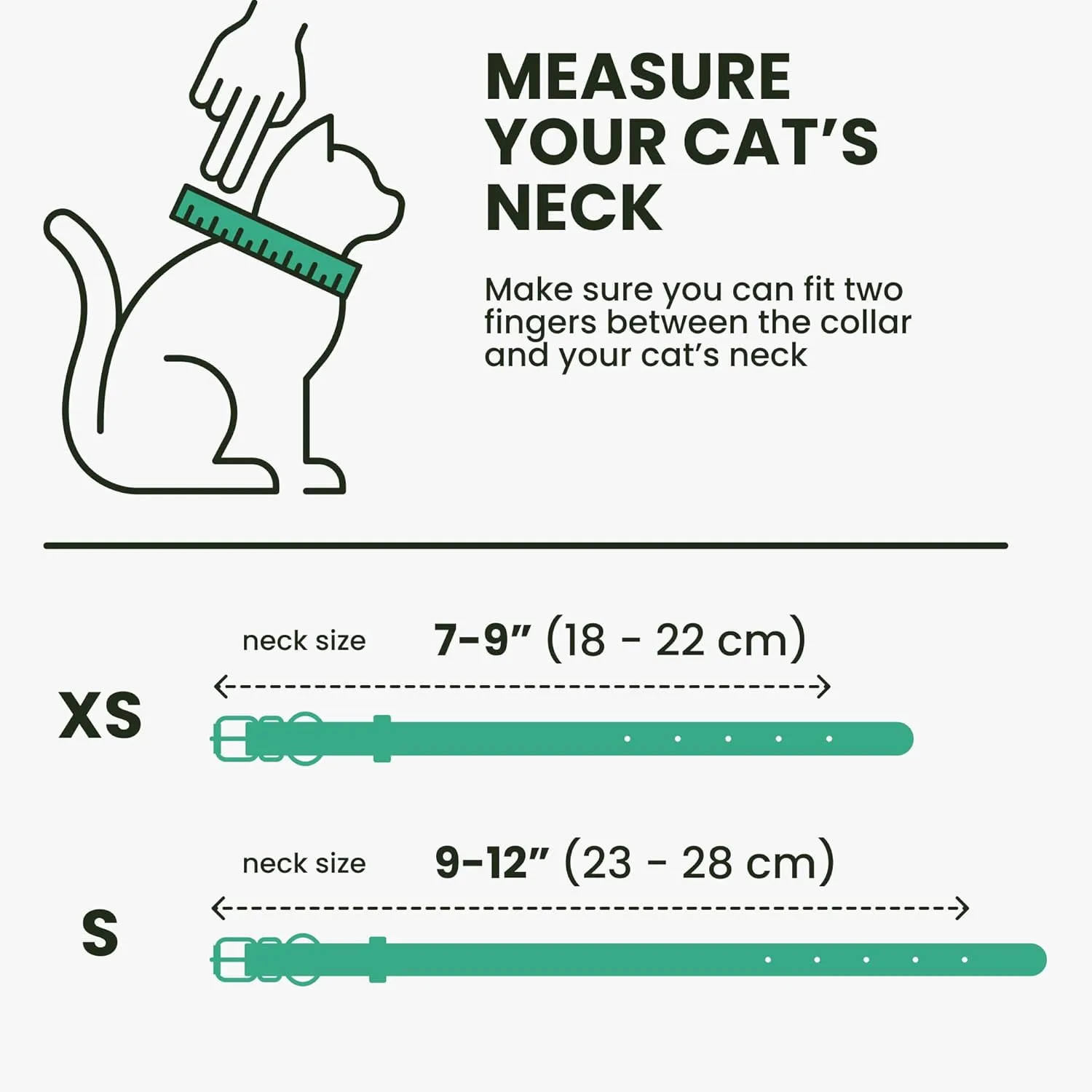 BRONZEDOG Leather Cat Collar with Removable Bells Non Breakaway Kitten QR Tag for Girl Boy (9" - 12" Cats/Mini Dogs, Green & Gold)