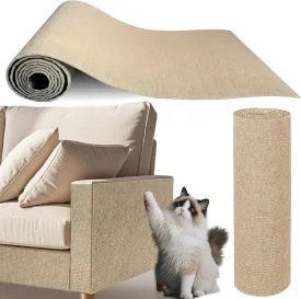 Cat Scratch Furniture Protector, Trimmable Self-Adhesive Couch Protector from Cat Claws, DIY Climb Cat Scratcher Furniture Protectors from Cats Scratching (Khaki, 39.3x15.8In)