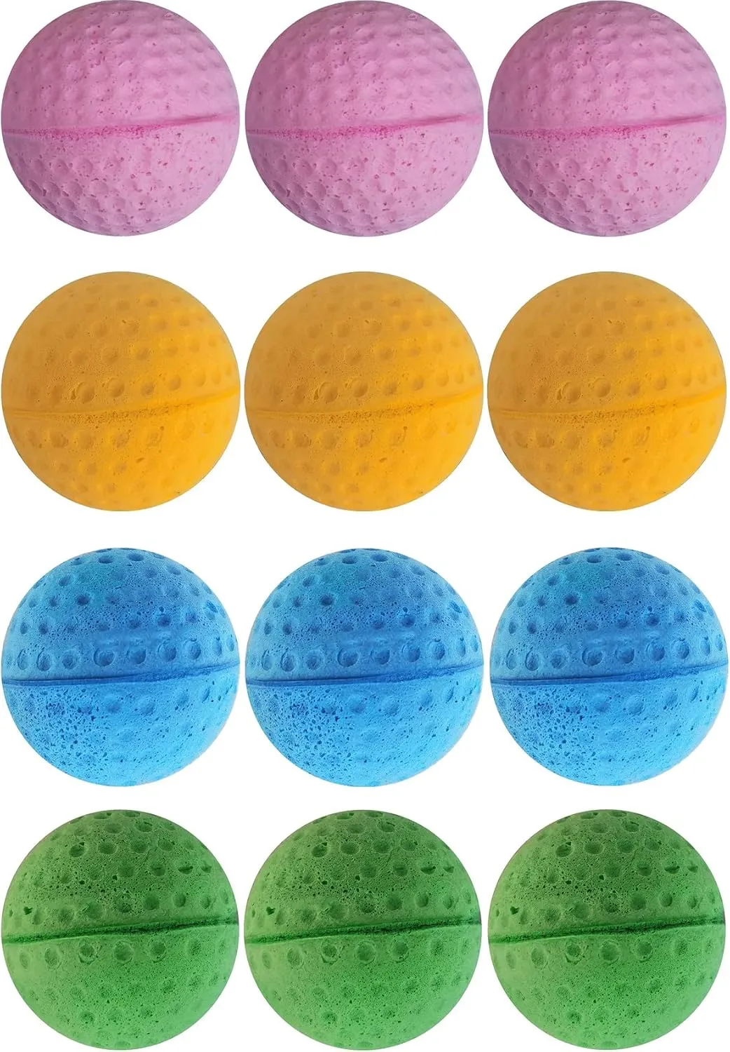 Cat Sponge Ball Toy - Soccer & Golf Foam Balls (48 Count)