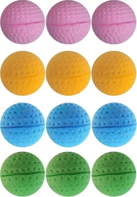 Cat Sponge Ball Toy - Soccer & Golf Foam Balls (48 Count)