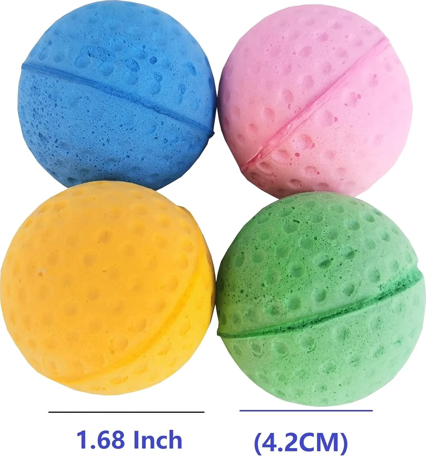 Cat Sponge Ball Toy - Soccer & Golf Foam Balls (48 Count)