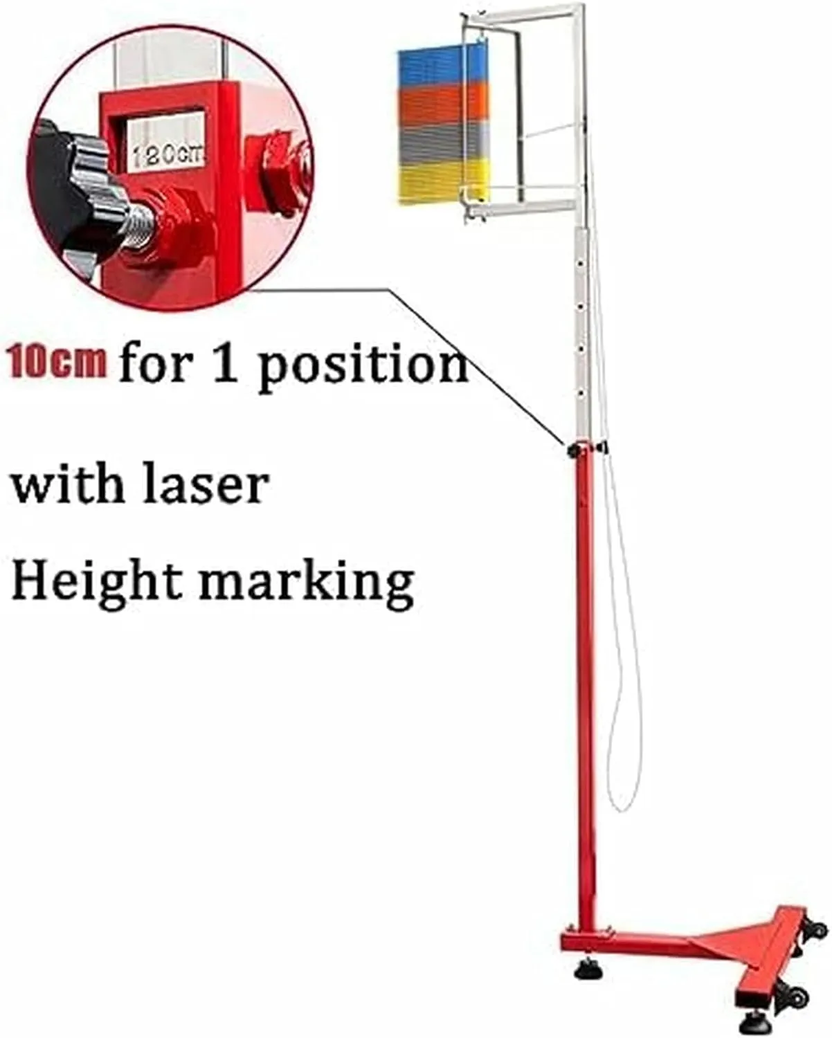 Free-Standing Jump Measurement TesterVertical Jump Trainer, Vertical Jump Tester, Movable Vertical Jump Tester, Metal Vertical Jump Tester with Wheels, Standing Jump Meter for School Gyms~/