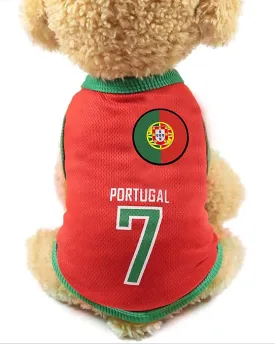GabeFish Dog World Cup T Shirt Pets Football Jersey Sports Soccer National Team Vest Cat Summer Cool Clothes Apparel Portugal 2X-Large
