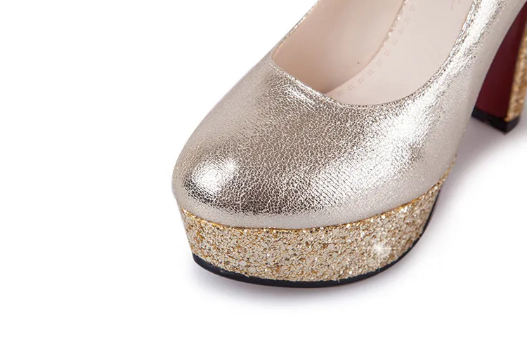 Girls's Chunky Heel Pumps High Heeled Sequins