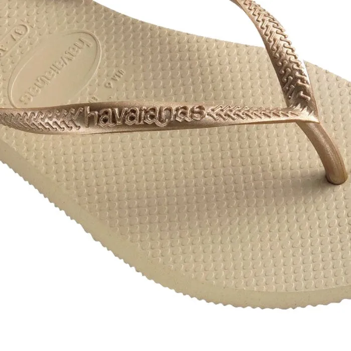 HAVAIANAS SLIM TEENSLIPPERS - SAND GREY/LIGHT GOLDEN