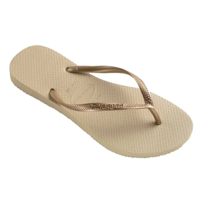 HAVAIANAS SLIM TEENSLIPPERS - SAND GREY/LIGHT GOLDEN
