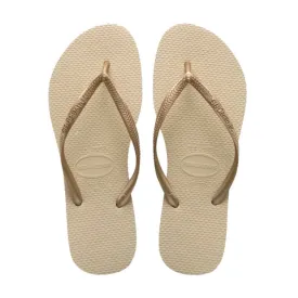HAVAIANAS SLIM TEENSLIPPERS - SAND GREY/LIGHT GOLDEN