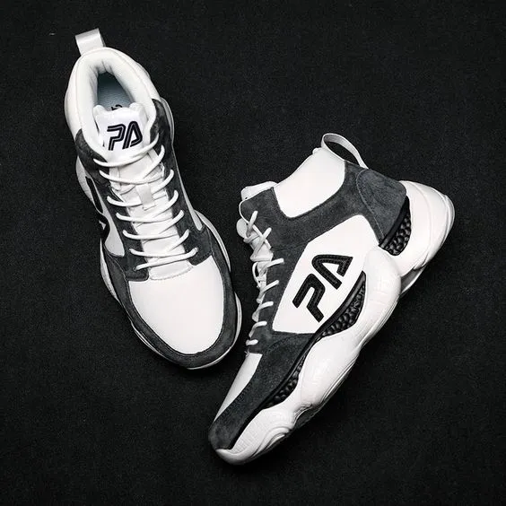 High Top Leather Basketball Shoes