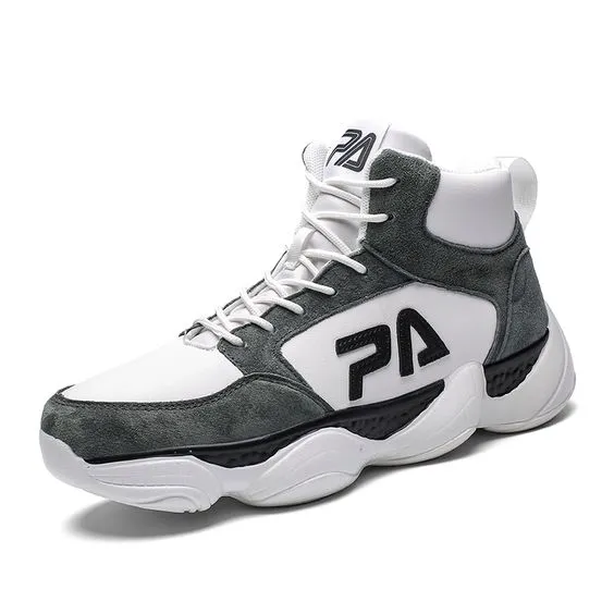 High Top Leather Basketball Shoes