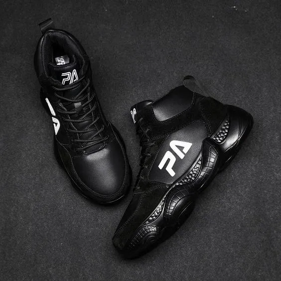 High Top Leather Basketball Shoes