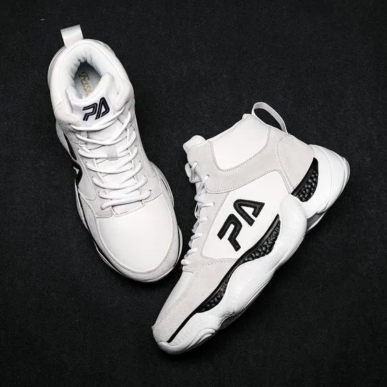 High Top Leather Basketball Shoes