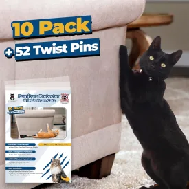 KittySmart Furniture Scratch Stopper - Ultra Clear Anti Cat Scratch Shields 10 Pack - Stops Cats and Dogs from Scratching Couches & Other Furniture Instantly - Cat Scratch Furniture Protector