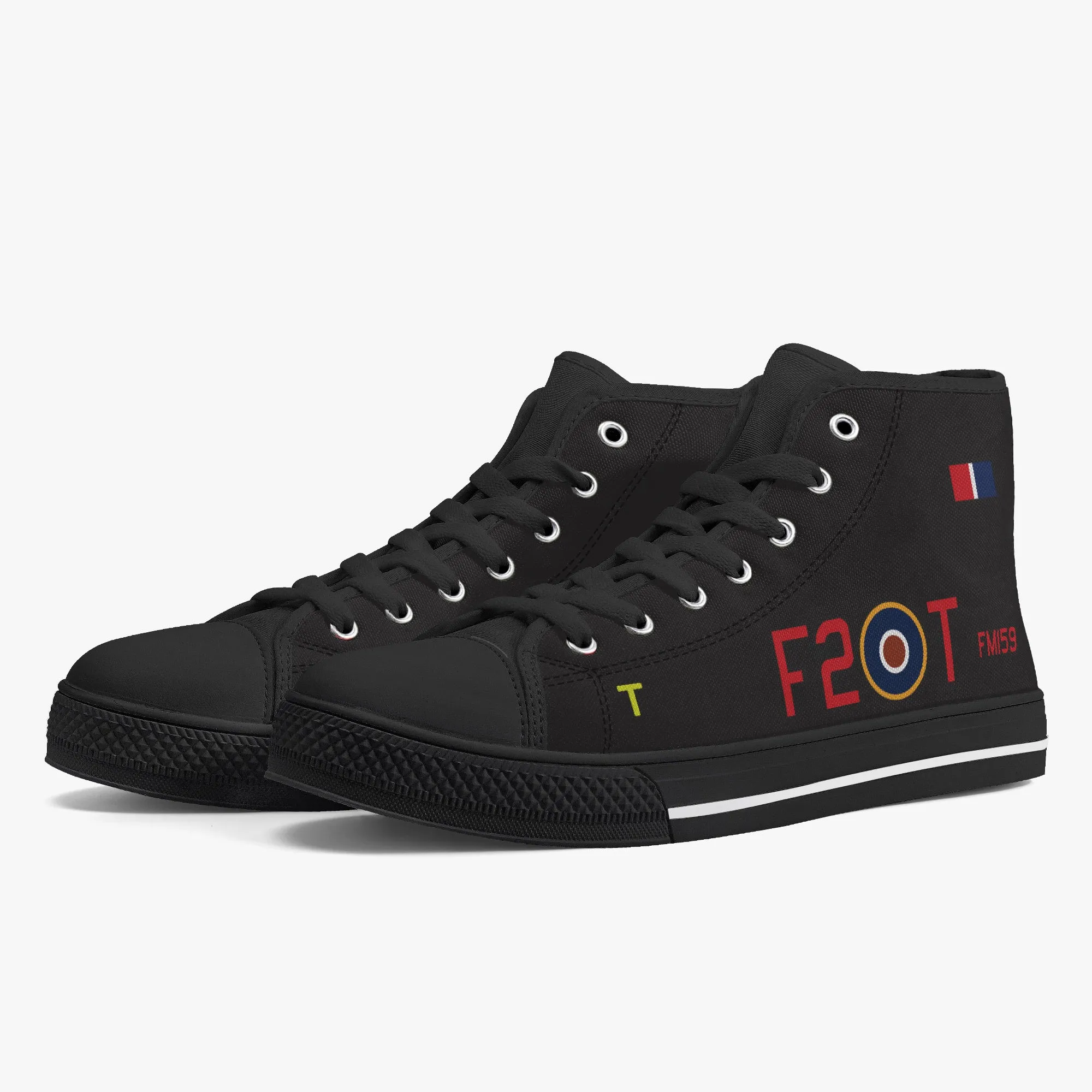 Lancaster "F2-T" High Top Canvas Shoes (Black)