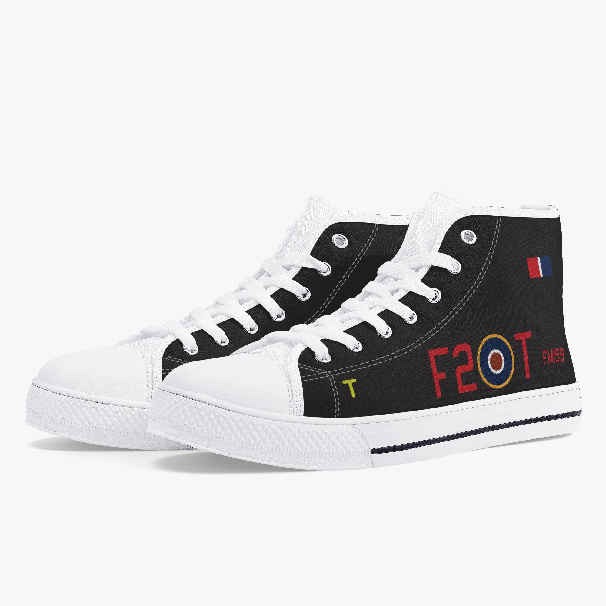 Lancaster "F2-T" High Top Canvas Shoes (Black)