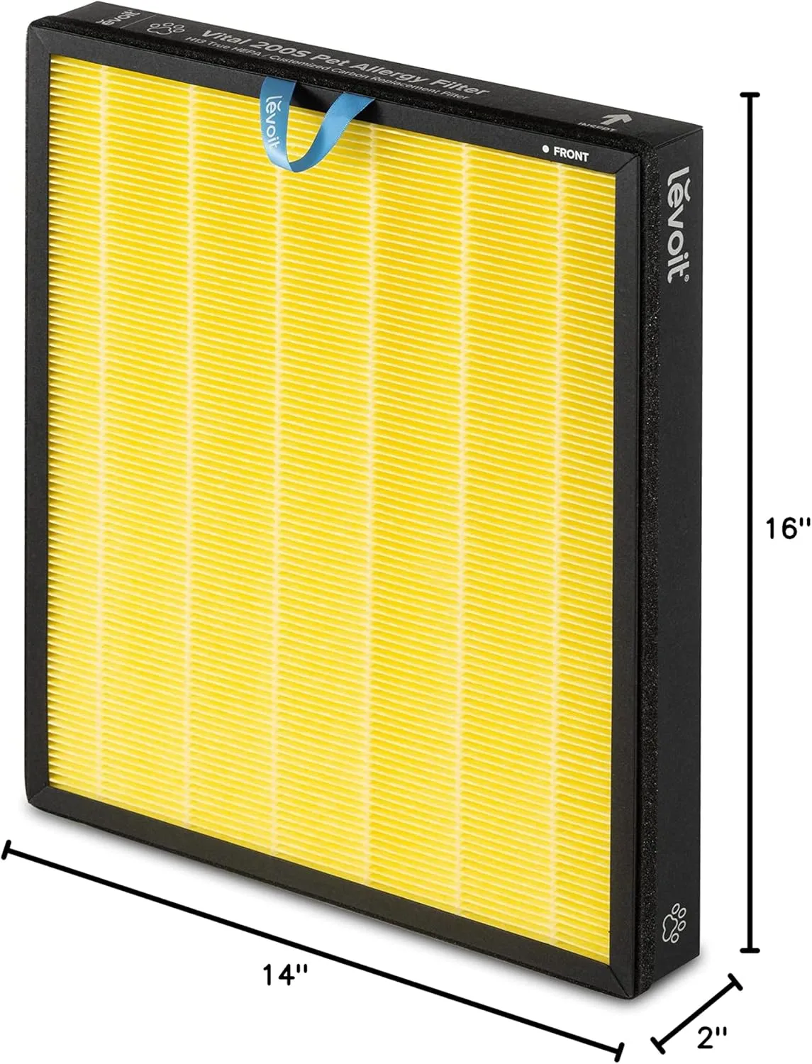 LEVOIT Genuine Vital 200S-P Air Purifier Pet Allergy Replacement Filter, Supports HEPA Sleep Mode, High-Efficiency Activated Carbon for Removal of Allergens, Pollen, Vital 200S-RF-PA, 1 Pack, Yellow