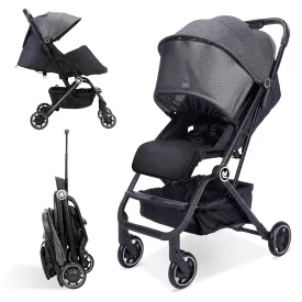Lightweight Baby Stroller, Upgrade Compact Travel Stroller with Hidden All-Inclusive Foot Cover & Sleep Shade, One Hand Easy Foldable Pram, Oversize Basket for Airplane Travel