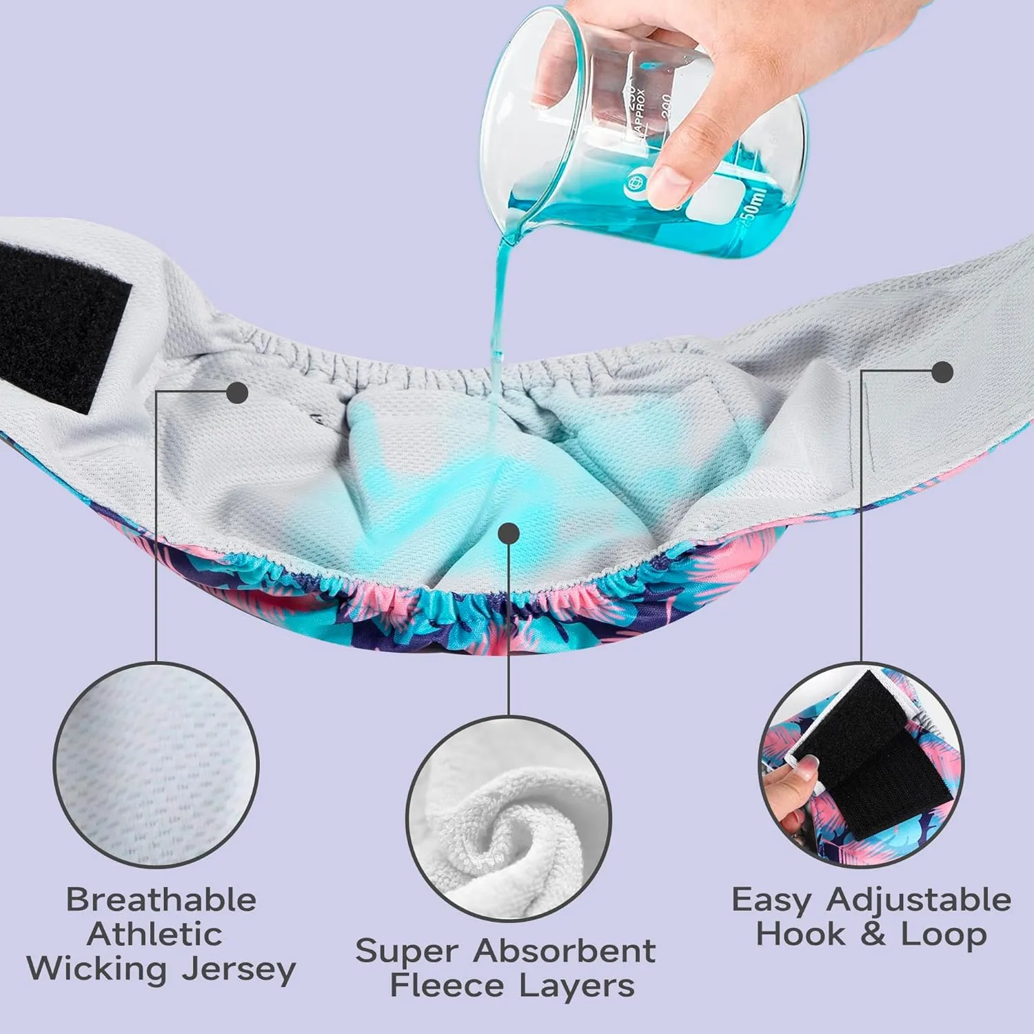 Male Dog Diapers, High Absorbing Dog Belly Bands for Male Dogs, Washable Reusable Dog Male Wraps(5 Pack)