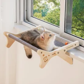 MEWOOFUN Cat Window Perch Cat Window Hammock for Indoor Cats Steady Sturdy Adjustable Cat Bed Providing All-Around Sunbath Space Saving Washable (Grey, Medium)