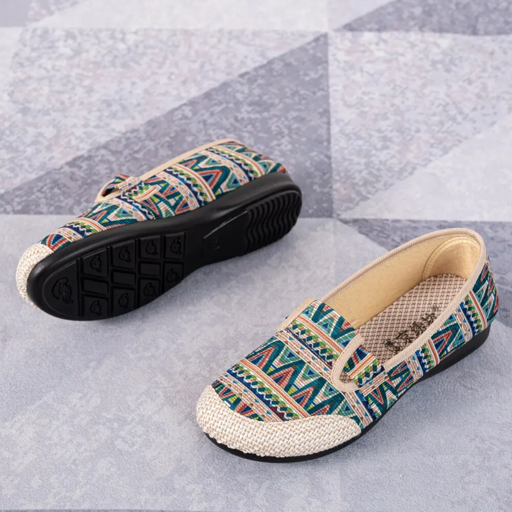 Nanccy Weaving Breathable Loafers  Comfortable Walking Casual Flats Shoes WF07