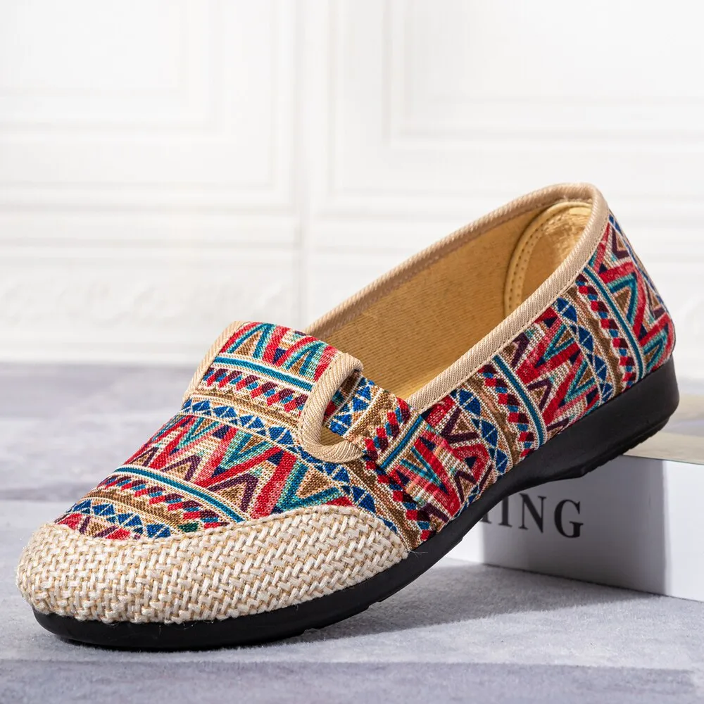 Nanccy Weaving Breathable Loafers  Comfortable Walking Casual Flats Shoes WF07