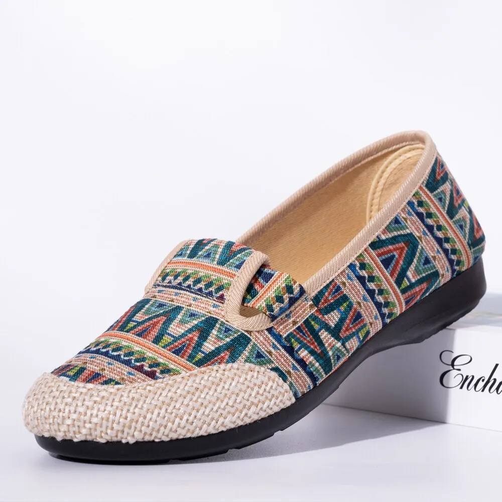 Nanccy Weaving Breathable Loafers  Comfortable Walking Casual Flats Shoes WF07
