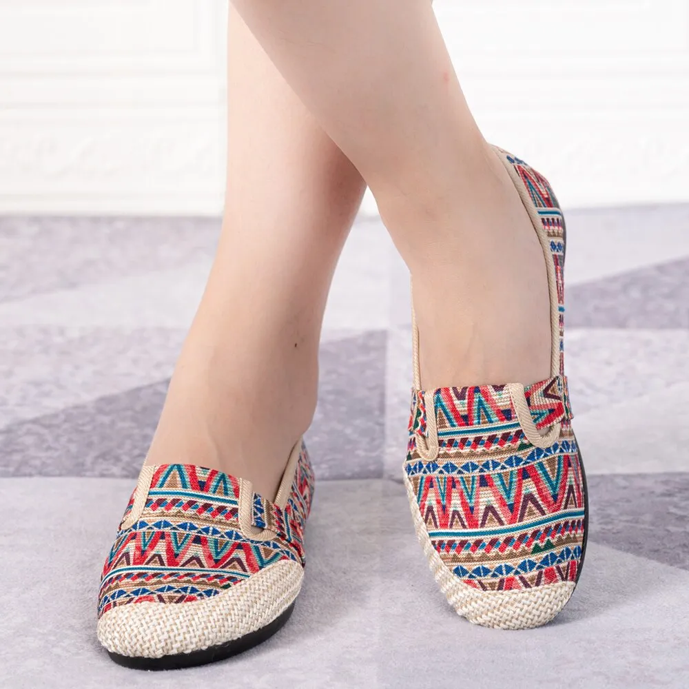 Nanccy Weaving Breathable Loafers  Comfortable Walking Casual Flats Shoes WF07