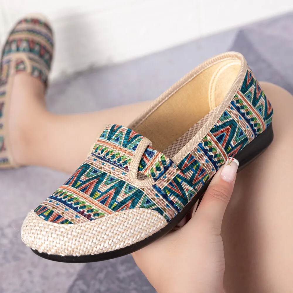 Nanccy Weaving Breathable Loafers  Comfortable Walking Casual Flats Shoes WF07