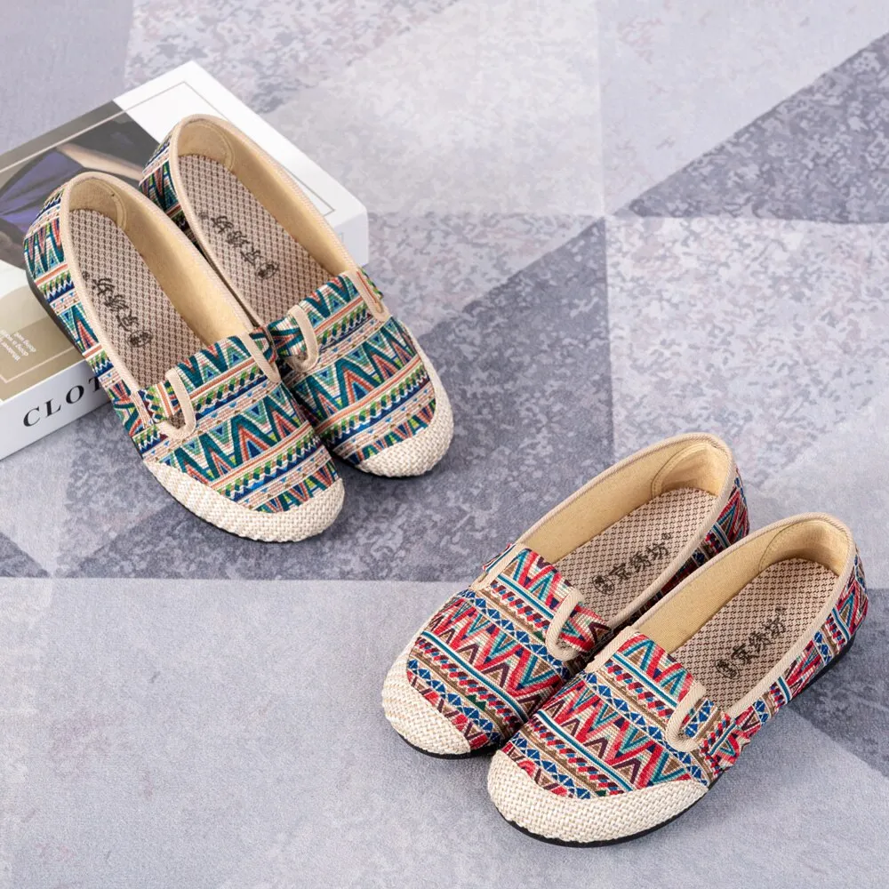 Nanccy Weaving Breathable Loafers  Comfortable Walking Casual Flats Shoes WF07