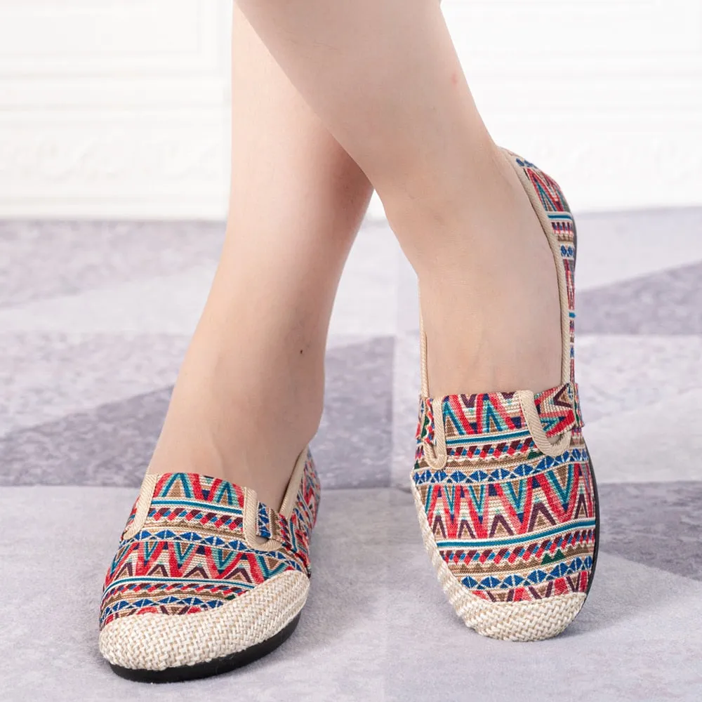 Nanccy Weaving Breathable Loafers  Comfortable Walking Casual Flats Shoes WF07