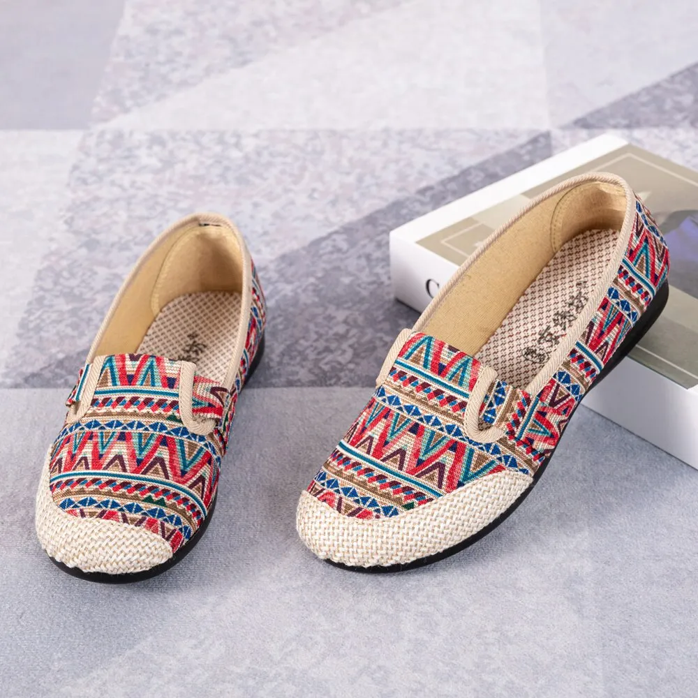 Nanccy Weaving Breathable Loafers  Comfortable Walking Casual Flats Shoes WF07