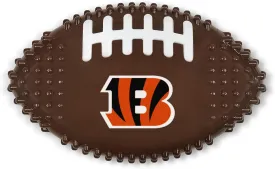 NFL Cincinnati Bengals Bacon-Flavored Dog Bone Football Chew Toy - Indestructible, Strong, Durable Toy for Aggressive Chewers