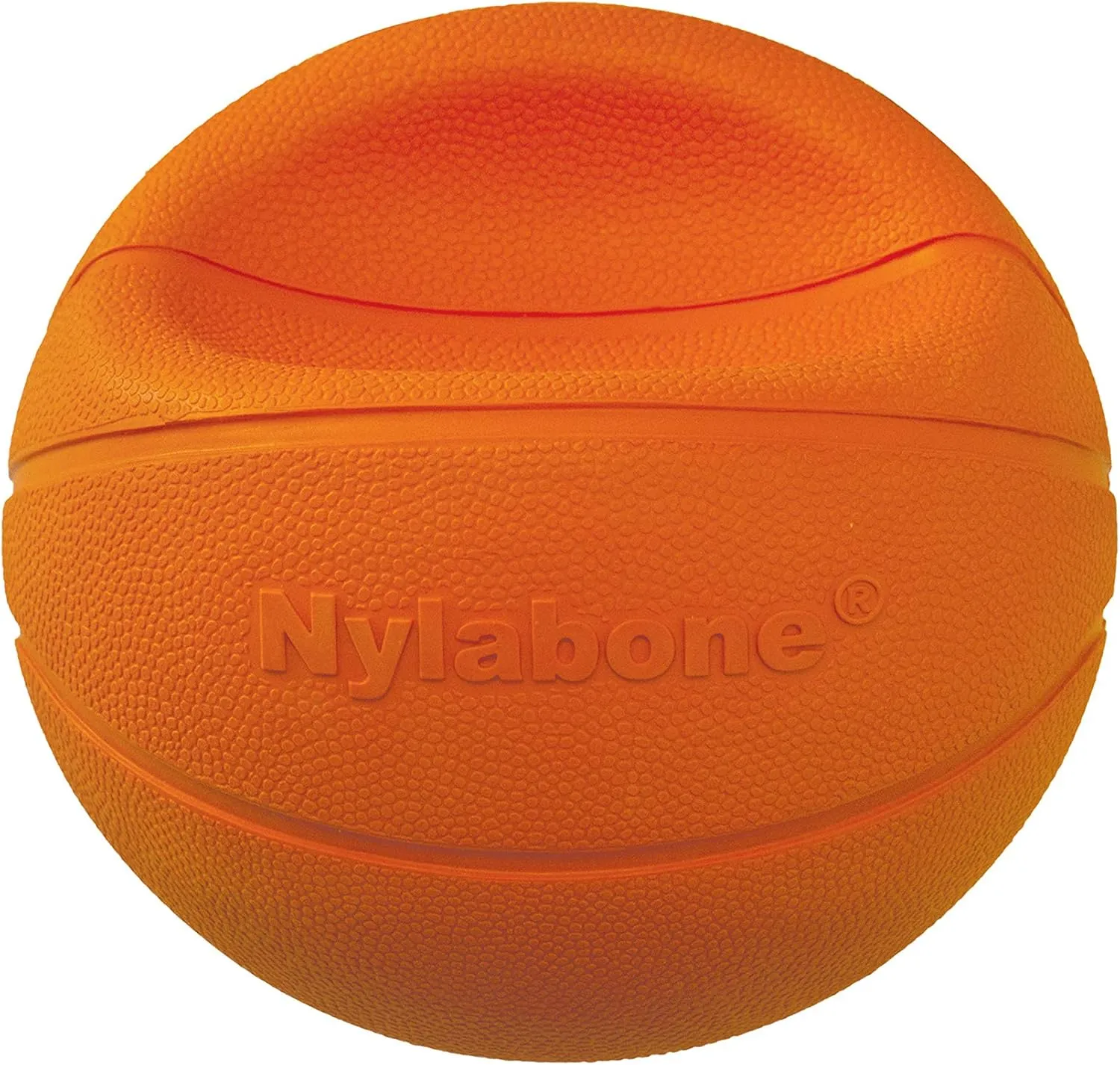 Nylabone Power Play Gripz Felt Basketball Rubber Fetch Toy, Squeaky Ball for Dogs, Medium (1 Count)