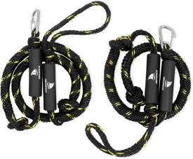 Obcursco Bungee Dock Lines for Boat, Docking Rope with 316 Stainless Steel Clips, Accessories for Jet Ski, PWC, SeaDoo, Yamaha WaveRunner, Marine, Kayak, Pontoon, Sets of Two(4ft & 6ft) (Black/Yellow)