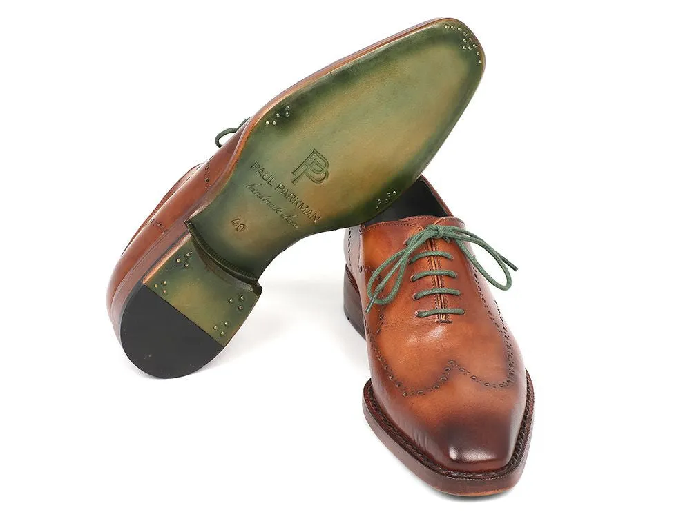 Paul Parkman Men's Wingtip Oxford Goodyear Welted Camel/Brown