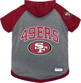 Pets First NFL San Francisco 49ers Hoodie for Dogs & Cats. | NFL Football Licensed Dog Hoody Tee Shirt, Small| Sports Hoody T-Shirt for Pets | Licensed Sporty Dog Shirt