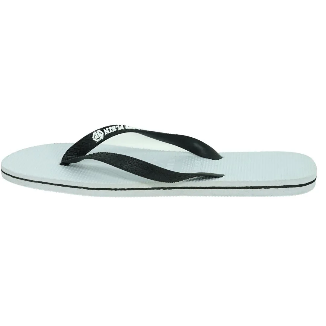 Philipp Plein Brand Logo White Flip Flops